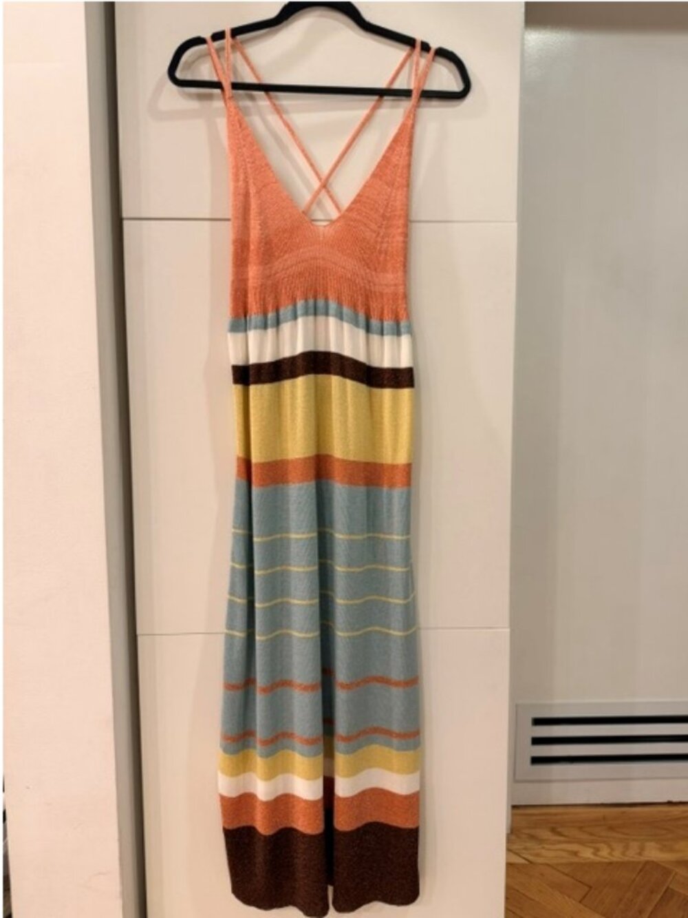 KNITSS Mavis Metallic Stripe Knit Maxi Dress Multicolor XL